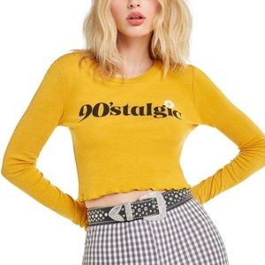 90stalgic Mustard Yellow Longsleeve Top by Wildfox
